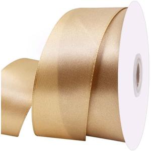 UOUYOO 1 1/2 Inch Champaign Gold Satin Ribbon 50 Yards Fabric Ribbons Roll for Gift Wrapping Flower Bouquet Bows Bouquet Bridal Bouquets Wedding Invitations Pack of 4