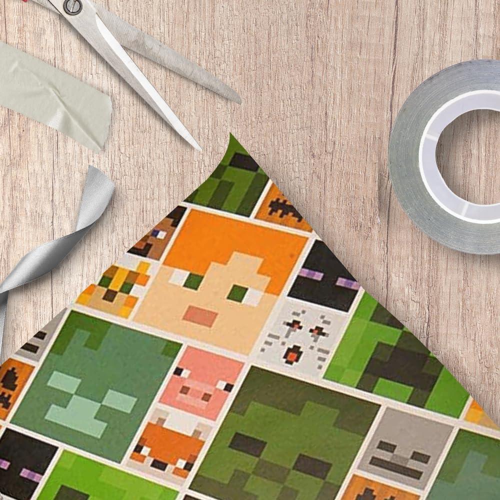 WRAPAHOLIC Video Game Wrapping Paper Roll - Mini Roll - 17 Inch x 9.8 Feet