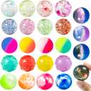 JOYIN 24 PCS Multistyle Bouncy Balls, 6 Styles 32mm Assorted Bouncy Balls Bulk with Storage Bag, Bounce Toys for Kids Party Favors Birthdays Gifts Goodie Bags Stuffers Carnival Prizes