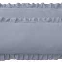 Ruffled Body Pillow Pillowcases Set of 2  Soft Wrinkle Resistant Brushed Microfiber Body Pillowcases Envelope Pillow Shams Festive Gift for Hotels, Guest Rooms 20x54 Inch (Silver Gray)