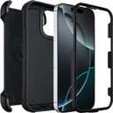 Saiboro for iPhone 16 Pro Max Case with Belt Clip Holster,for iPhone Pro Max 16 Case with Stand,Heavy Duty Rugged,2 Layers of Sturdy,Anti-Drop,for Protective Phone Case iPhone 16 Pro Max Cases Black