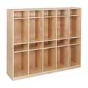 ECR4Kids 10-Section Storage Locker, Classroom Furniture, Natural