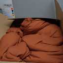 Andency Burnt Orange Oversized King Comforter 128''x120'', 3 Pieces Terracotta Soft Boho Bedding Set & Collections, All Season Farmhouse Tufted Fluffy Bed Set (1 Comforter, 2 Pillowcases)