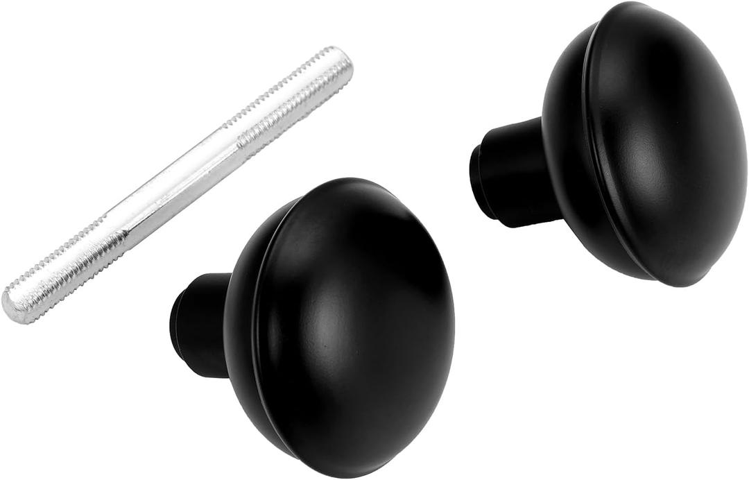 1 Set Vintage Old Style Door Knob Set with Spindle, Antique Door Knobs Replacement Set for Interior Doors, Matte Black