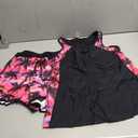 Yonique Women Tankini Swimsuit with Shorts - Tummy Control Two Piece Bathing Suit Swimwear with Sporty Pockets (Black, M)