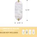 2 Pack 2 Light Oval 12.75" Alabaster Marble Bathroom Wall Sconce Modern Concise Style Wall Light Fixture,Gold Finish for Bedroom Hallway Bedside