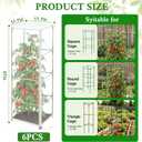 6 Pcs Tomato Netting for Garden Protection, 57" X 17.7" X 17.7" Square Tomato Cage Insect Barrier Plant Netting Mesh Cover with Zipper & Drawstring, for Vertical Climbing Plants Vegetables Fruits