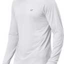 Mens UPF 50+ Long Sleeve Sun Protection Hoodie Swim Shirts Rash Guard for Men UV Protection Fishing Clothing SPF Shirts (Small, Light Grey)
