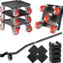 Furniture Dolly - Heavy Duty Furniture Movers with 5 Wheels Furniture Gliders Lift Mover Tool Set for Moving Heavy Furniture and Appliances 360 Rotatable and Lockable (Medium-Red 5.3x5.3in)