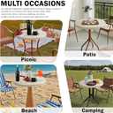 vctops 100% Waterproof Pu Leather Round Table Cloth Cover, Oil Proof Wipeable Elastic Fitted Tablecloth, Windproof Washable Table Protector for Picnic, Camping, Outdoor (Khaki,63")