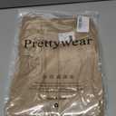 Prettywear Women's Quarter Zip Pullover Sweaters 2024 Long Sleeve Collared Slim Fit Ribbed Knit Business Casual Fall Top (Large, Khaki)