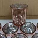 UPBUD Votive Candle Holders Set of 24, Speckled Mercury Rose Gold Glass Candle Holders for Wedding Centerpiece Table Decorations, Tealight Candle Holder for Party Bridal Shower Decor, Home Decor