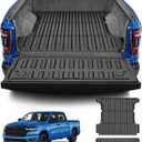 TTX LIGHTING Truck Bed Mat Compatible with 2019-2024 2025 Dodge Ram 1500/2500/3500 Crew Cab Accessories 5'7'' Vehicle Bed Mat Perfectly Flush All Weather Protection TPE Heavy Duty Pickup Bed Mat