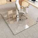 Tempered Glass Chair Mat for Carpet & Hard Floor, 36"x46" Office Chair Mat - Heavy Duty & Scratch Resistant, Non-Slip Pads, Rounded Corners & Polished Edges