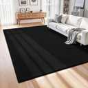 ISEAU 4x6 Rug for Bedroom, Soft Memory Foam Carpet with Upgraded Non-Slip Silicone-Grip Bottom, Fluffy Shaggy Machine Washable Rugs for Living Room Kids Boys Girls Dorm Nursery Office Playroom, Black