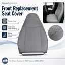 SecosAutoparts Driver or Passenger Side Top Lean Back Replacement Cloth Seat Cover Gray Compatible with Chevy Express GMC Savana Van 2003 2004 2005 2006 2007 2008 2009 2010 2011 2012 2013 2014