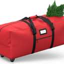 Rolling Christmas Tree Storage Bag, Fits Up to 7.5 ft Artificial Xmas Disassembled Trees. Extra Large Storage Container with Wheels and Handles. Against Dust and Moisture (Red)
