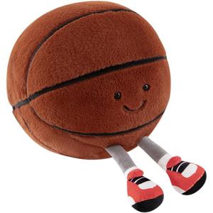 XIZHI 13.7" Cute Football Plush Toys Soft Stuffed Sport Throw Pillow Plush Ball Gift for Kids Birthday and Christmas Decoration (Basketball)
