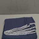 ACHIM Kendal Rod Pocket Window Curtain 1 Panel - 52 Width, 84 Length, 1.5 Inch Rod Pocket - Blue/White - Soft Light Filtering Fabric with Shell Stitch Embroidery & Machine Washable Home Decor