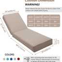 UFavo Home Outdoor Chaise Lounge Cushion 80"x26"x6", Waterproof 6" Extra Thickness Lounge Cushion with Removable Cover, Patio Lounge Chair Cushions Set of 2 for Outdoor Furniture, Khaki