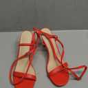 Coutgo Womens Strappy Lace up Heels Sandals Sexy High Heeled Ankle Strap Summer Dress Shoes (11, Red)