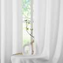 Chyhomenyc White Curtains 63 Inch Length 2 Panels, Faux Linen Textured Semi Light Filtering Soft Airy Rod Pocket Window Treatment Drapes for Living Room Bedroom, 40Wx63L Inch, Set of 2