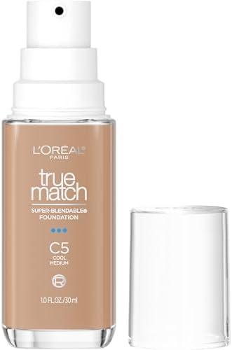 L'Oreal Paris True Match Super-Blendable Foundation, Medium Coverage Liquid Foundation Makeup, C5, Medium, 1 Fl Oz