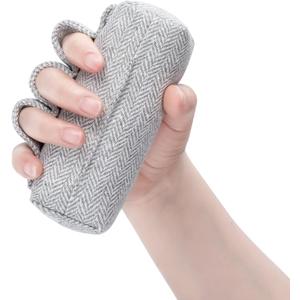 SWISSELITE Hand and Finger Contracture Cushion, Palm Grips with Elastic Band or Separator, Hand Grab Pad for Rehab Patient Palm Protect, Help with Hand Rehabilitation (Separate Nylon-Cotton Beige)