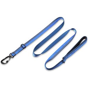 Hyhug Pets Reflective 6 FT Long Leash (Sturdy Jacquard Weave Heavy Duty Nylon Lead for Giant Large Medium Dogs Walking, Jogging,Camping and Training. (6 FT, Classic Blue) (Adjustable 6 feet)