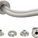 Brushed Nickel Wrap Around Curtain Rod, 1 Inch Diameter, 28 to 86 Inch, Adjustable Blackout Curtain Rod with Zinc Alloy Double-deck Finials and Aluminum Center Brackets