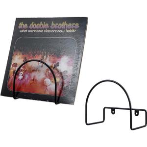 MyGift Modern Wall Mounted Metal Wire Vinyl LP Record Storage Holder with Matte Black Finish, Album Sleeve Display Rack, Set of 2 MyGift Modern Wall Mounted Metal Wire Vinyl LP Record Storage Holder with Matte Black Finish, Album Sleeve Display Rack, Set of 2
