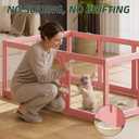 Acrylic Dog Playpen Indoor，Exercise Pen with Door, 24" H, Pink, 10 Panels