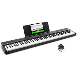 Alesis 88 Key Keyboard Piano with 480 Sounds, Speakers, USB MIDI, Sheet Music Tablet Rest, Power Adapter and Piano Lessons for Beginners, 88 Tasti