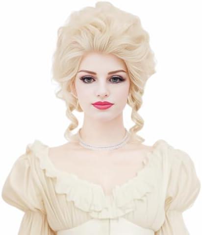 Rugelyss Short Wavy Blonde Wig Big Bouffant Beehive Wigs for Women fits 70s 80s Costume or Halloween Party