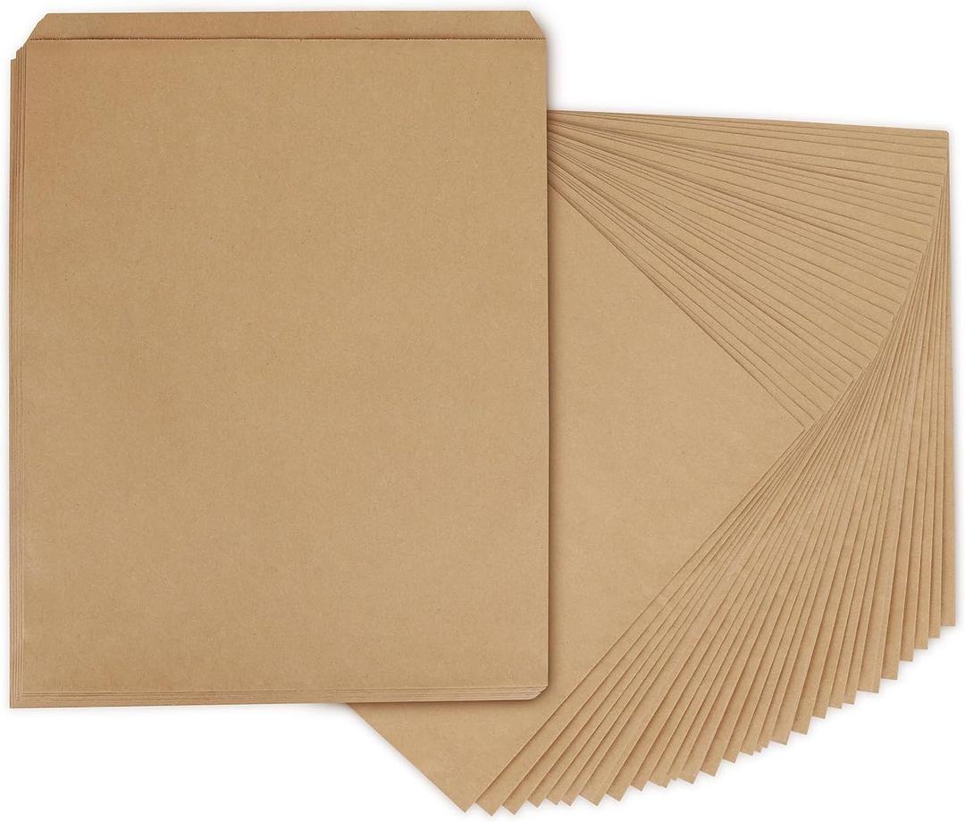 BagDream 12x15 Flat Paper Bags 100Pack Kraft Brown Paper bags for Prints, Craft, Shirts, Small Business, Package, Wrapping, Gift Bags
