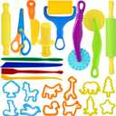 2 x LCY WEDSHI Dough Tool Set, 24 Pcs Dough Tools Sets for Kids Ages 4-8, Dough Accessories Includes Animal Molds, Cutters Roller, Rolling Pins, Safety Scissors, Plastic Knife