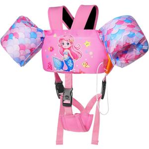 MoKo Swim Arm Band for Kids 20-30-50 lbs, Clearance Cute Cartoon Toddler Swim Vest, Swimming Water Wings Pool Floaties Sleeve for Children Learn to Swim (Pink Mermaid)
