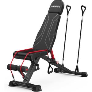 Keppi 900LB Weight Bench, Adjustable Foldable Workout Bench Press for Full Body Strength Training, Incline Decline Bench with Fast Folding - New Version