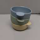 Baby Bowls with Suction, 3 Pack Baby Led Weaning Supplies, Soft Silicone Food Bowl for Babies Kids Toddlers, BPA Free, Microwave and Dishwasher Safe, Multicolor (Blue)