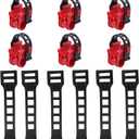 6Pcs/Set Bike Rack Hitch Mount Bicycle Car Bike Rack Strap Replacement Cradles Cargo Carrier Spare Hooks with Rubber Straps Car Racks Accessories 1-1/4"&2" Truck Hitch Red&Black