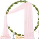 Socomi Blush Pink Wedding Arch Draping Fabric 29" x 20Ft 2 Panels Sheer Outdoor Curtain Drapes Extra Long for Bridal Baby Shower Ceremony Birthday Party Decor