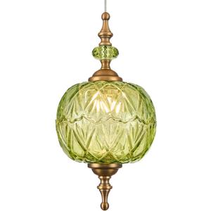 Antique Green Pendant Light Fixtures Delicate Decorative Pattern 6.3 inches Glass Ceiling Pendant Lighting for Kitchen Island Dining Room with Original Vintage Design