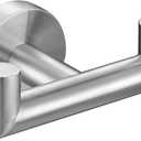 Angle Simple Towel Hook for Bathroom, SUS 304 Stainless Steel, Double Hand Towel Coat Holder for Wall, Brushed Nickel (1 Pack)