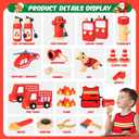 Fireman Role Play Set for Kids, Commodum Pretend Fire Fighter Toys, Christmas Advent Calendar - 24 Days Advent Calendar Countdown Gifts for Toddlers Boys Girls, Xmas Surprise Holiday Gifts Ages 3+