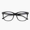 GQUEEN Fake Non Prescription Glasses Clear Lens for Women Men Oversized Frame UV400 Protection, Glossy Black