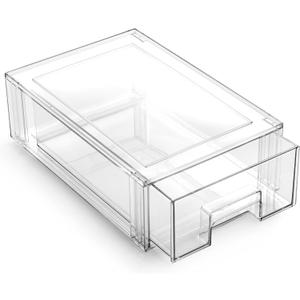 BINO | Stackable Storage Drawers, Small - Clear | THE CRATE COLLECTION | Storage Bins With Drawers | Bathroom Organizers | Under Sink Organizer | Vanity Cabinet Home Organization