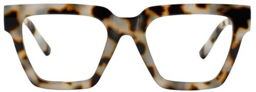 Yogo Vision Blue Light Blocking Oversized Frames Computer Glasses Anti Glare Reduce Eyestrain Eyeglasses for Women (1 pack)