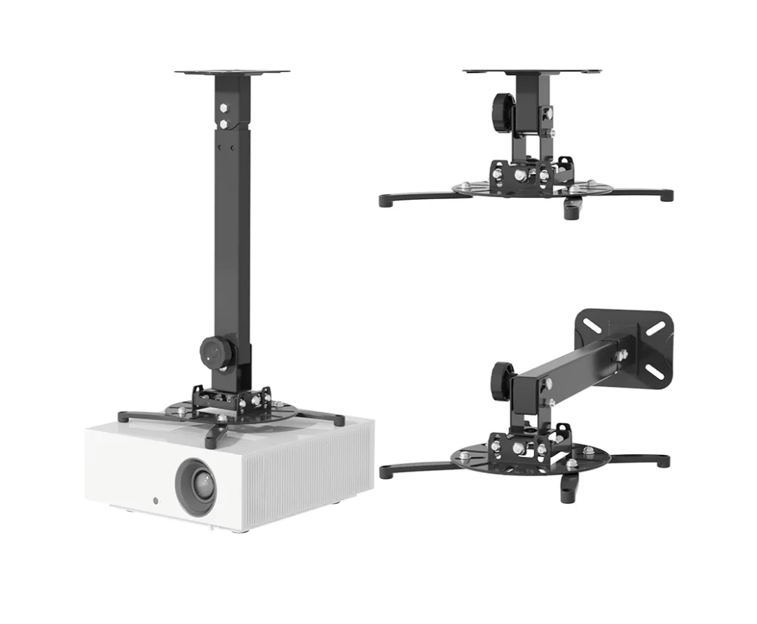 JOY worker Universal Projector Ceiling Mount Wall Bracket Holder Fits Flat or Sloped Ceiling Height Adjustable with Extendable Arms for Home and Office Projector