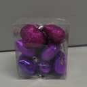 12 PCS Heart Ornaments 3 Different Finishes Heart Shaped Hanging Ornaments for Valentines Day Wedding Christmas Tree Mother's Day Anniversary Party Decoration (Purple)