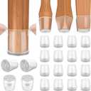 BALEINE 16 Pack Silicone Chair Leg Floor Protectors, Stool Leg Protectors Cap, Non-Slip Chair Leg Caps for Hardwood Floors (Clear & Small, 16 Pack)